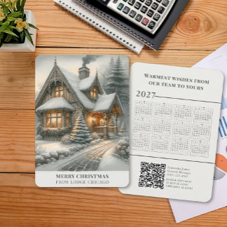 Cartes Pour Fêtes Annuelles Calendrier 2027 Cottagecore Entreprise de Noël