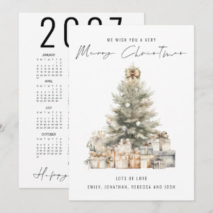 Cartes Pour Fêtes Annuelles Calendrier 2027 Joyeux Sapin de Noël