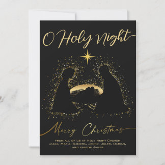 Cartes Pour Fêtes Annuelles Calendrier 2027 Noir Crèche de la Nativité Ô Saint