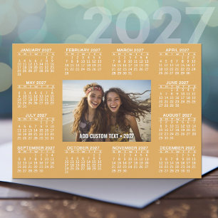 Cartes Pour Fêtes Annuelles Calendrier 2027 - Photo et Texte Modernes