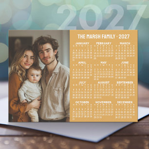 Cartes Pour Fêtes Annuelles Calendrier 2027 - Photo et Texte Modernes