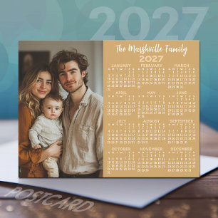 Cartes Pour Fêtes Annuelles Calendrier 2027 - Photo et Texte Modernes