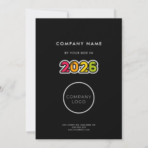 Cartes Pour Fêtes Annuelles Calendrier coloré 2025 entreprise entreprise