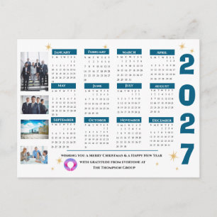 Cartes Pour Fêtes Annuelles Calendrier d'affaires d'entreprise 2026 avec logo