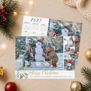 Cartes Pour Fêtes Annuelles Calendrier de collage photo Joyeux Noël 2027 