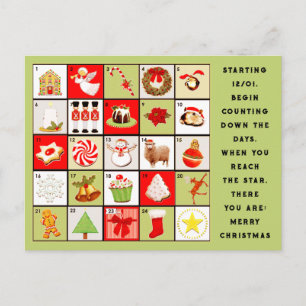 Cartes Pour Fêtes Annuelles Calendrier de l'arrivée Noël