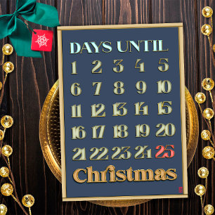 Cartes Pour Fêtes Annuelles Calendrier de l'Avent de compte à rebours de Noël