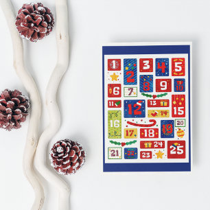 Cartes Pour Fêtes Annuelles Calendrier de l'Avent de Noël à Compte à Rebours d