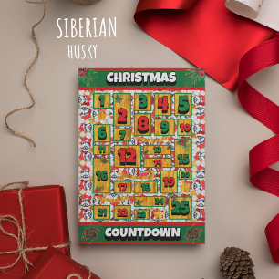 Cartes Pour Fêtes Annuelles Calendrier de l'Avent de Noël à compte à rebours H
