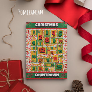Cartes Pour Fêtes Annuelles Calendrier de l'Avent de Noël à compte à rebours p