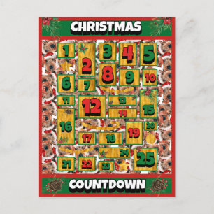 Cartes Pour Fêtes Annuelles Calendrier de l'Avent de Noël du chien Airedale