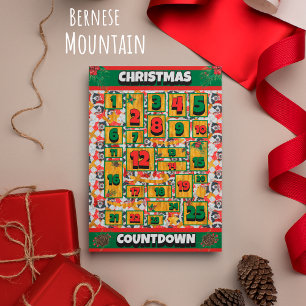 Cartes Pour Fêtes Annuelles Calendrier de l'Avent de Noël du chien bernois