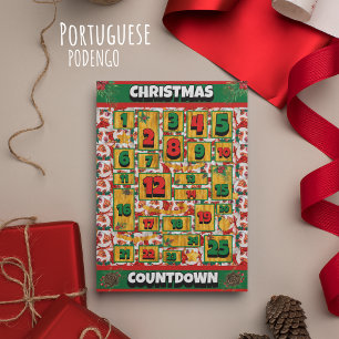 Cartes Pour Fêtes Annuelles Calendrier de l'Avent de Noël du chien Podengo Por