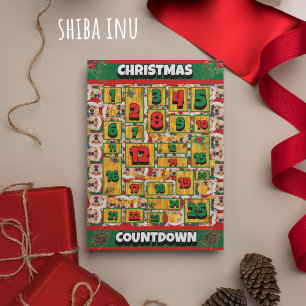 Cartes Pour Fêtes Annuelles Calendrier de l'Avent de Noël du chien Shiba Inu