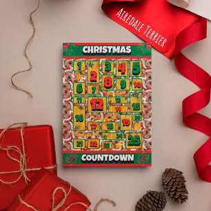 Cartes Pour Fêtes Annuelles Calendrier de l'Avent de Noël pour chien Airedale