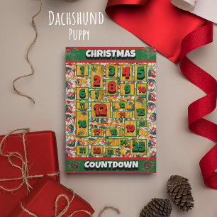 Cartes Pour Fêtes Annuelles Calendrier de l'Avent de Noël pour chiot Dachshund
