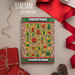 Cartes Pour Fêtes Annuelles Calendrier de l'Avent de Noël pour lévrier italien