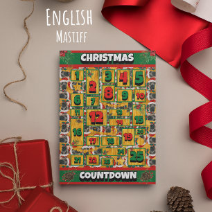 Cartes Pour Fêtes Annuelles Calendrier de l'Avent de Noël pour Mastiff Anglais