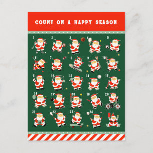 Cartes Pour Fêtes Annuelles Calendrier de l'Avent du compte à rebours de Noël