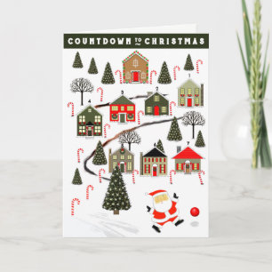 Cartes Pour Fêtes Annuelles Calendrier de l'Avent du compte à rebours de Noël 