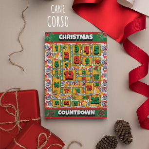 Cartes Pour Fêtes Annuelles Calendrier de l'Avent Noël à Rebours Cane Corso