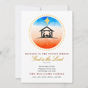 Cartes Pour Fêtes Annuelles Calendrier de Noël patriotique de la Nativité Psau