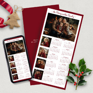 Cartes Pour Fêtes Annuelles Calendrier de photos de vacances moderne simple ro