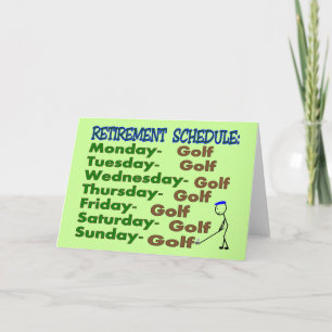 Cartes Pour Fêtes Annuelles Calendrier de retraite GOLFER