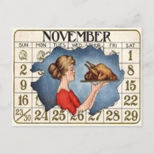 Cartes Pour Fêtes Annuelles Calendrier de Thanksgiving