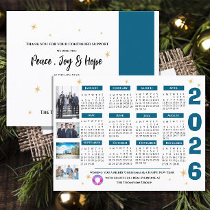Cartes Pour Fêtes Annuelles Calendrier Entreprise 2026 avec logo de l'entrepri