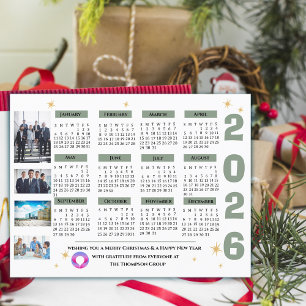 Cartes Pour Fêtes Annuelles Calendrier Entreprise 2026 Logo Entreprise