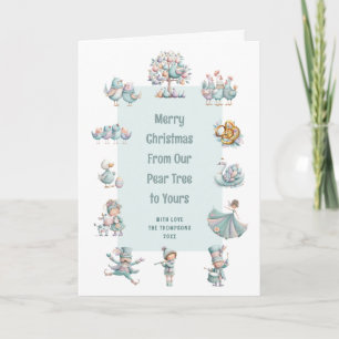 Cartes Pour Fêtes Annuelles Calendrier fantaisiste 2026 12 Jours de Noël plié