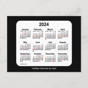 Cartes Pour Fêtes Annuelles Calendrier Mini Vacances 2024 de Janz