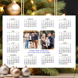 Cartes Pour Fêtes Annuelles Calendrier minimaliste 2026 Famille moderne 2 Phot