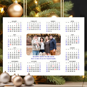Cartes Pour Fêtes Annuelles Calendrier minimaliste 2026 Photo de famille moder