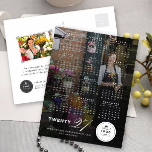 Cartes Pour Fêtes Annuelles Calendrier Photo Nouvel An Typographie Mixte Moder