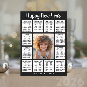 Cartes Pour Fêtes Annuelles Calendrier - Photo verticale dans le centre