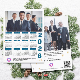 Cartes Pour Fêtes Annuelles Calendrier QRCODE Entreprise Logo Entreprise Entre