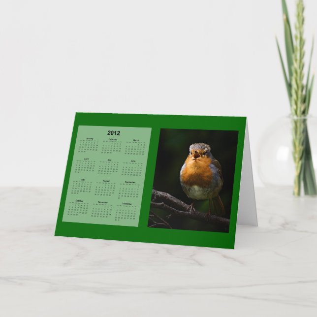 Cartes Pour Fêtes Annuelles Calendrier Robin 2012 (Devant)