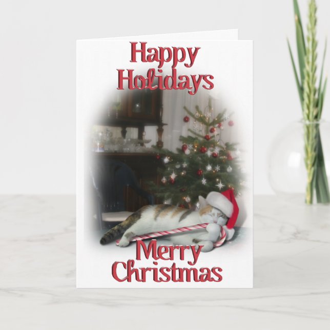 Cartes Pour Fêtes Annuelles Cali, le Sucre de canne Kitty (Devant)