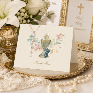 Cartes Pour Fêtes Annuelles Calice eucharistique Première Communion Ordination