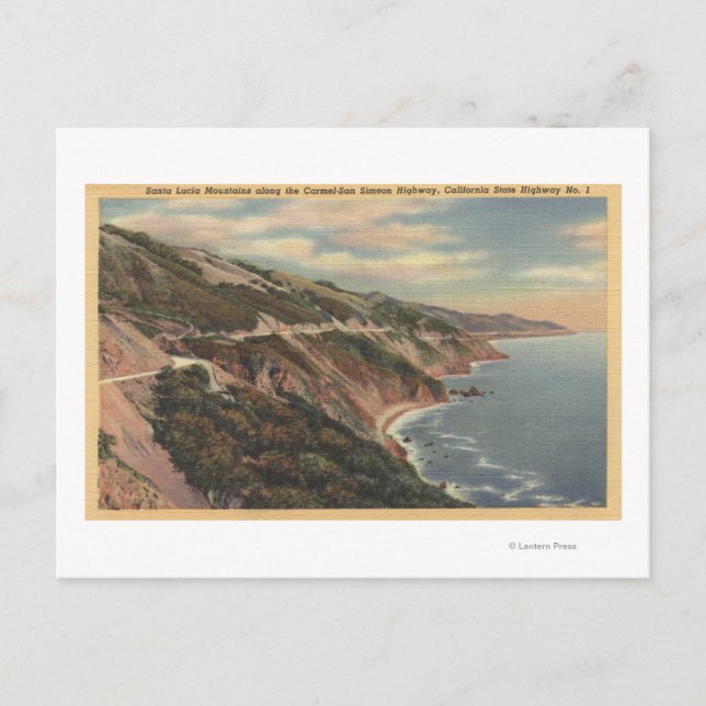 Cartes Pour Fêtes Annuelles CaliforniaSanta Lucia Mts le long de l'autoroute 1 (Devant)
