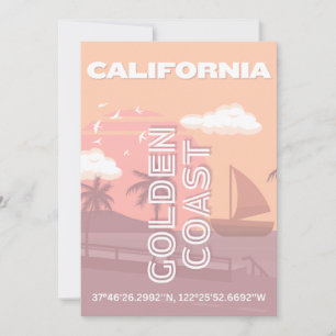 Cartes Pour Fêtes Annuelles Californie, Art du voyage, Preppy, Pastel