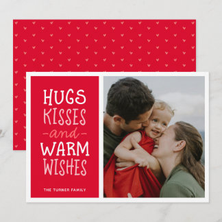 Cartes Pour Fêtes Annuelles Câlins Bisous Vœux Chaleureux Jolie Simple Rouge U