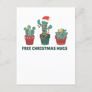 Cartes Pour Fêtes Annuelles Câlins de Noël gratuits Plantes de cactus drôles