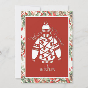 Cartes Pour Fêtes Annuelles Câlins de Noël Pull Fausse Découpe en Papier