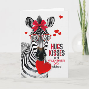 Cartes Pour Fêtes Annuelles Câlins et baisers de zèbre pour la Saint-Valentin