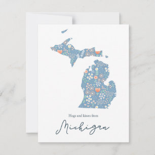 Cartes Pour Fêtes Annuelles Câlins et baisers du Michigan