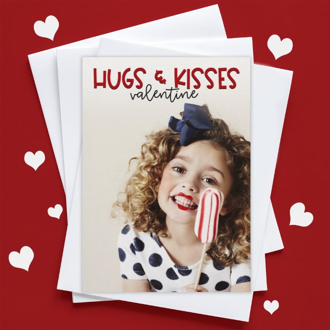 Cartes Pour Fêtes Annuelles Câlins et baisers Photo Saint-Valentin (Créateur téléchargé)