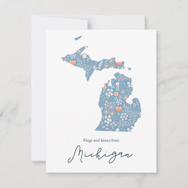 Cartes Pour Fêtes Annuelles Câlins et bisous du Michigan (Devant)
